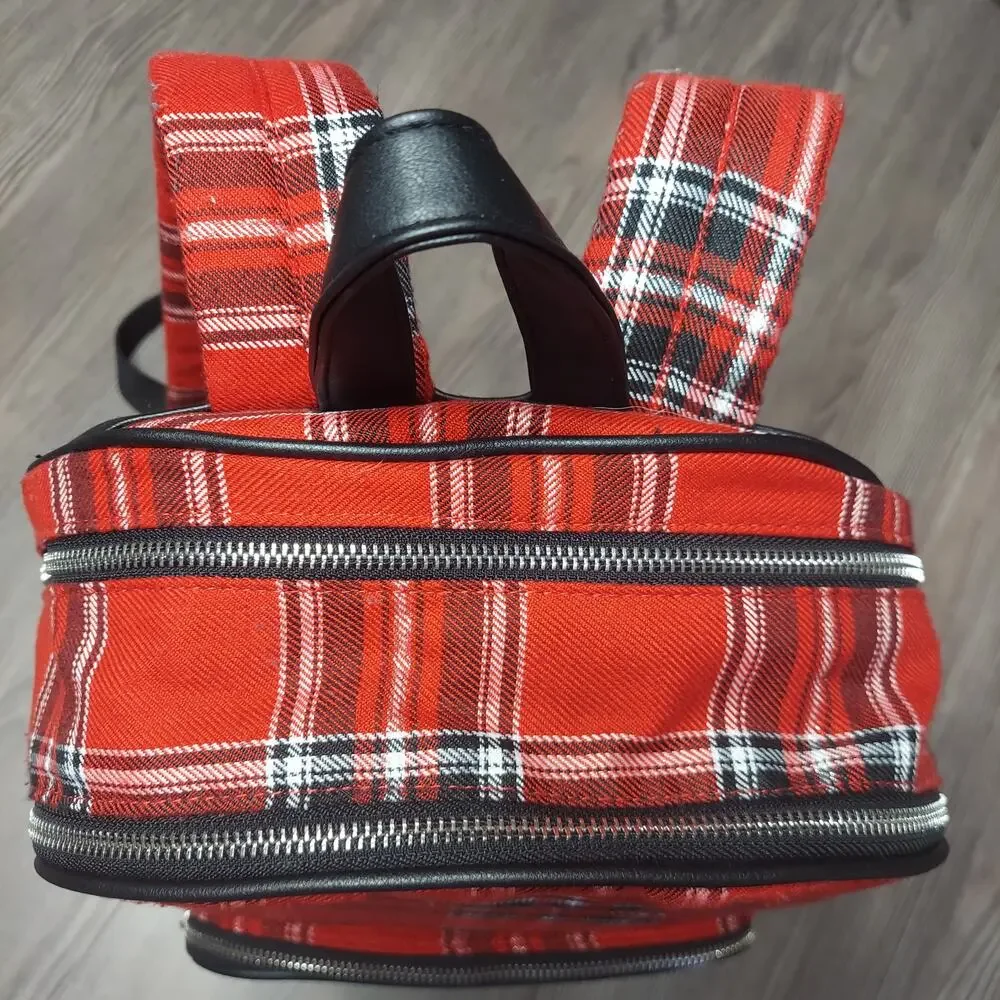 Unbranded Multicolor Tartan Plaid Mixed Media Adjustable Backpack
